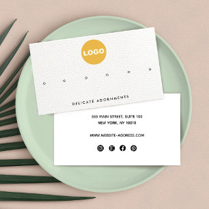 Six 6 Hole Stud Add Logo Earring Holder  Business Card