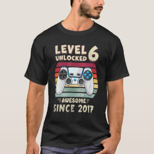 Six 6yr BDay Boy Gamer 6th 6 Year Old Birthday 3 T-Shirt