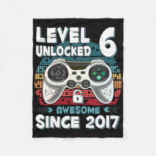 Six 6yr Bday Son Boy Funny Gamer 6th 6 Year Old Bi Fleece Blanket
