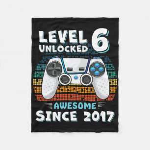 Six 6yr Bday Son Boy Funny Gamer 6th 6 Year Old Bi Fleece Blanket