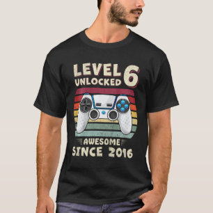 Six 6yr Bday Son Boy Funny Gamer 6th 6 Years Old B T-Shirt