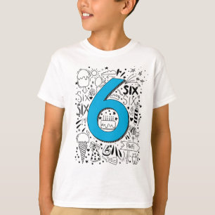 Six age 6th Blue birthday card T-Shirt