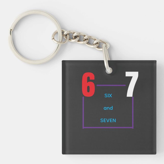 Six and Seven – Trendy Minimal Number Design Key Ring (Front)