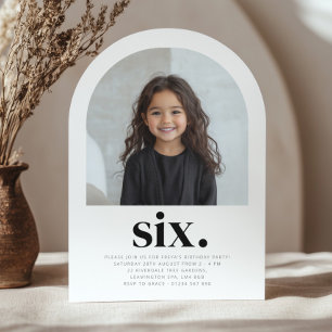 Six Arch Photo Birthday Invitation