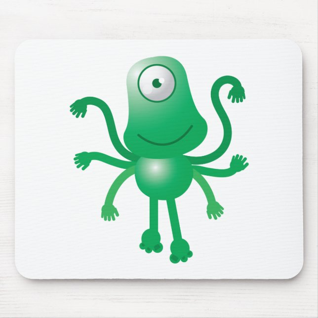 six armed alien with only one eye mouse mat (Front)