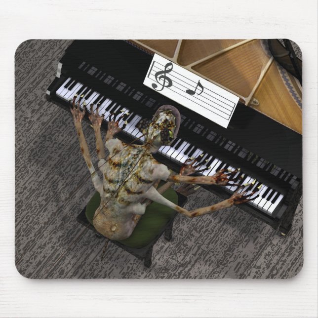 Six Armed Piano Player Mouse Mat (Front)