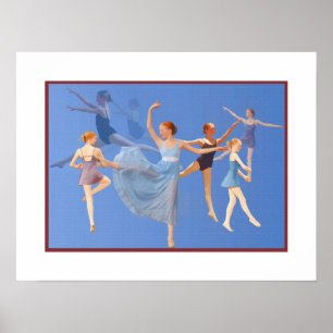 Six Ballerinas Dancing Poster