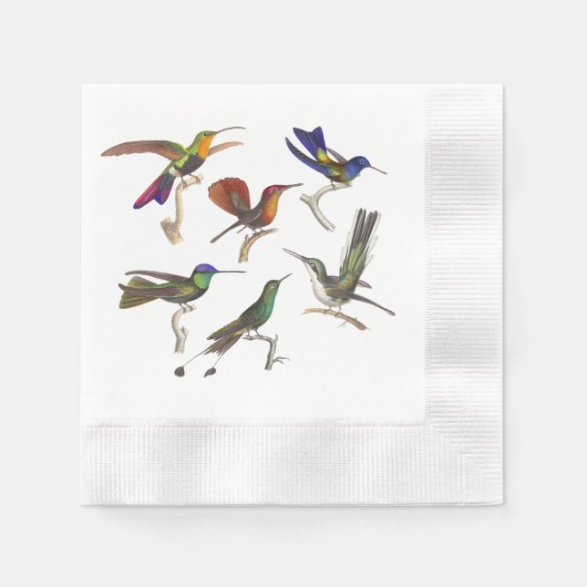 Six Beautiful Hummingbirds Napkin (Front)