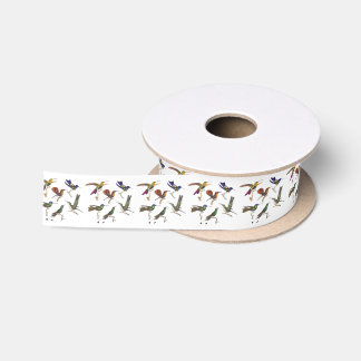Six Beautiful Hummingbirds Satin Ribbon