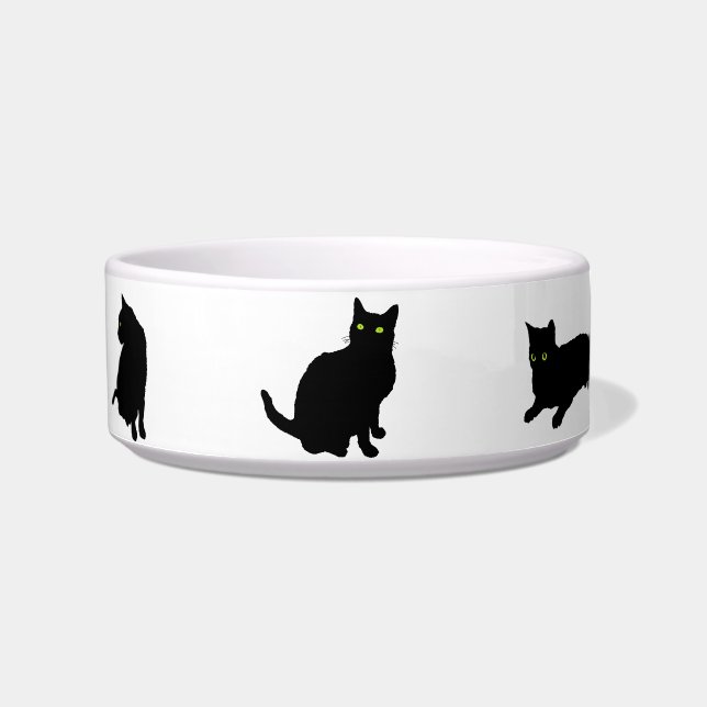 Six Black Cats  your pets name Bowl (Front)