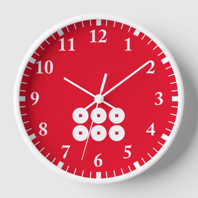 Six coins for the Sanada family Round Clock (Front)