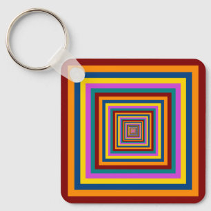 Six Colour Combination / Mix of Nested Squares Key Ring