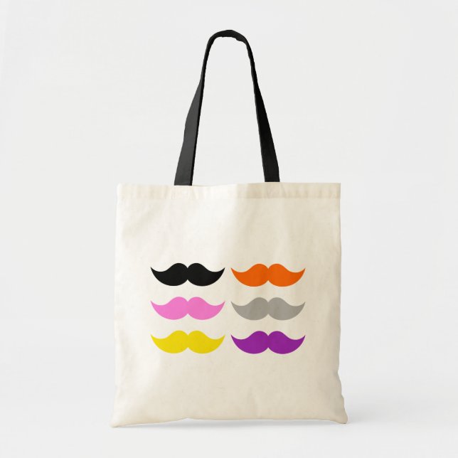 Six Coloured Moustaches Moustaches Tote Bag (Front)