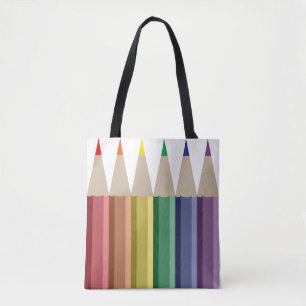  Six coloured pencils in rainbow array Tote Bag