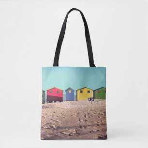Six Colourful Beach Hut Cape Town, South Africa Tote Bag