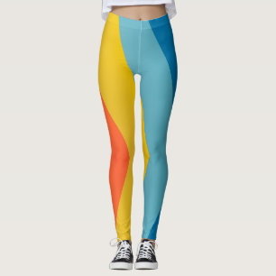 six colours parallel pattern leggings