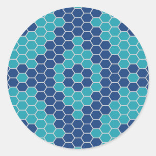 Six corners pattern 2 classic round sticker