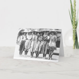 Six cowgirls at Cheyenne Frontier Days. Card