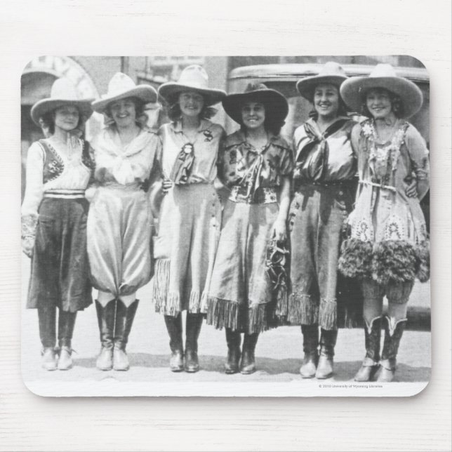 Six cowgirls at Cheyenne Frontier Days. Mouse Mat (Front)