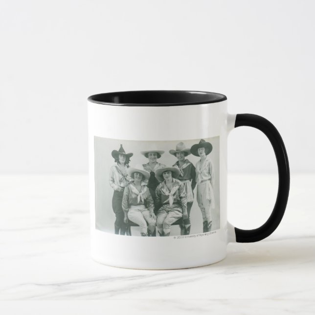 Six cowgirls in hats and sashes. mug (Right)