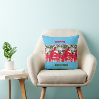 Six Darling Pandas at Christmas  Cushion