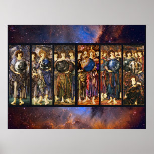 SIX DAYS OF CREATION ANGELS by Edward Burne Jones, Poster
