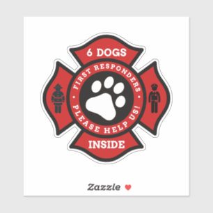 Six Dogs Inside Pet Alert Save Us For Fire