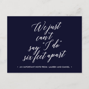 Six Feet Apart Change of Plans Postponed Cancelled Announcement Postcard