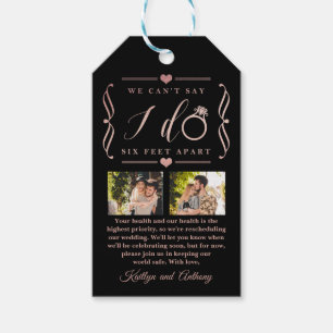 Six Feet Apart Wedding Postponement Change of Date Gift Tags
