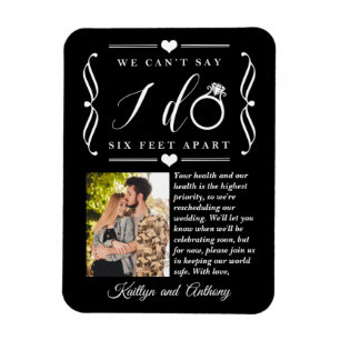 Six Feet Apart Wedding Postponement Change of Date Magnet