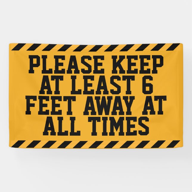 Six Feet Social Distancing Banner (Horizontal)