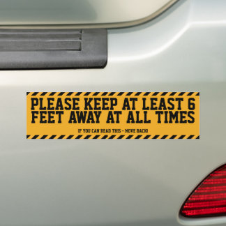 Six Feet Social Distancing Bumper Sticker
