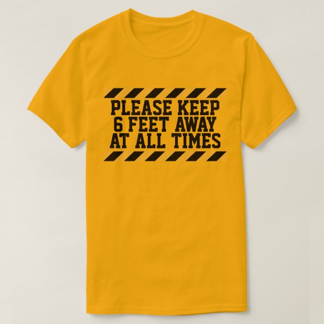 Six Feet Social Distancing Double Sided T-Shirt (Design Front)