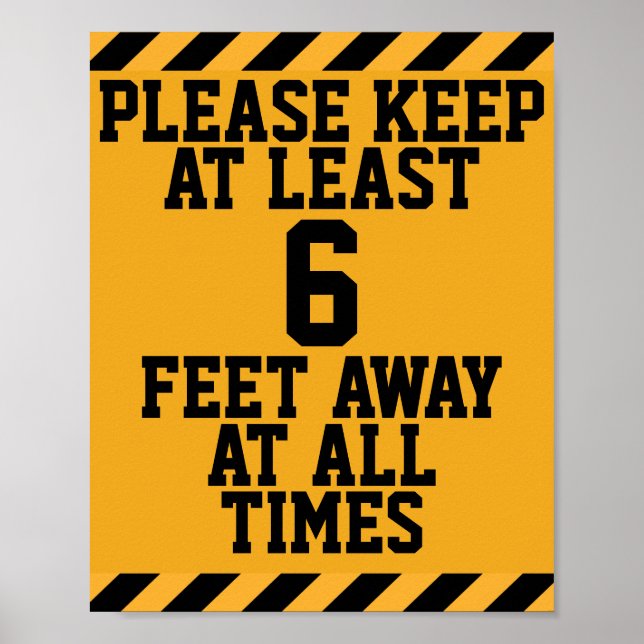 Six Feet Social Distancing Poster (Front)