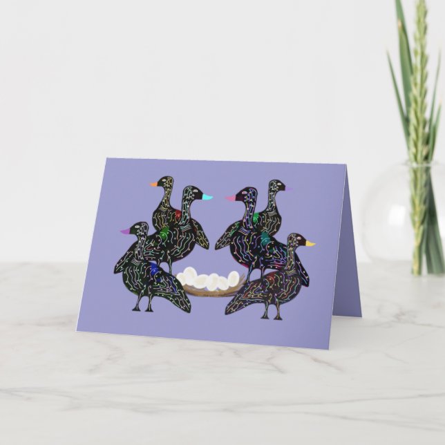 Six Geese A Laying Card (Front)