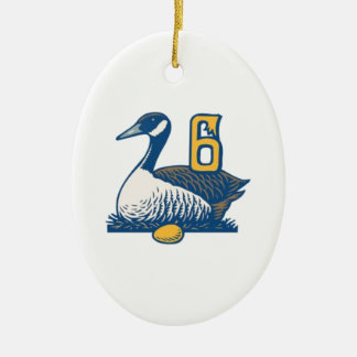 Six Geese a-Laying Ceramic Tree Decoration