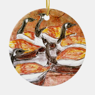 Six Geese A Laying Ceramic Tree Decoration