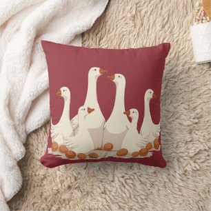 Six Geese A-Laying Cut-Out Stencil-Style 2 Cushion