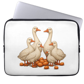 Six Geese A-Laying Cut-Out Stencil-Style 2 Laptop Sleeve