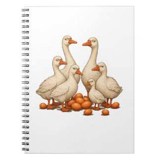 Six Geese A-Laying Cut-Out Stencil-Style 2 Notebook