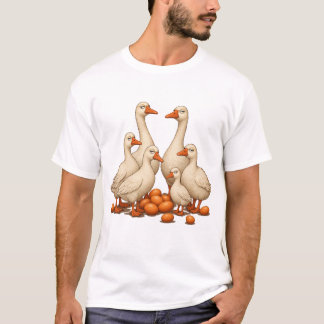 Six Geese A-Laying Cut-Out Stencil-Style 2 T-Shirt