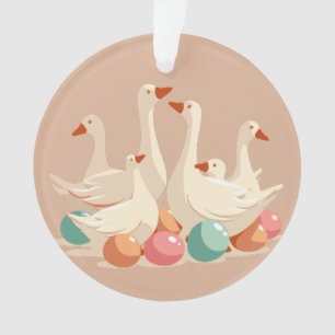 Six Geese A-Laying Cut-Out Stencil-Style Ornament