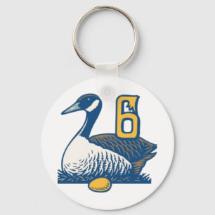 Six Geese a-Laying Key Ring