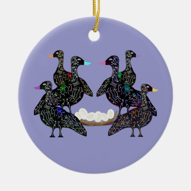 Six Geese A Laying Ornament (Front)