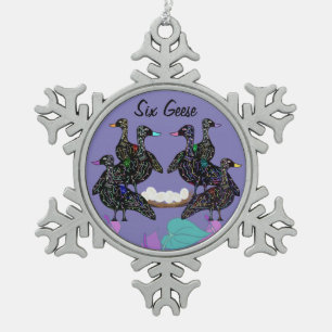 Six Geese Christmas Ornament