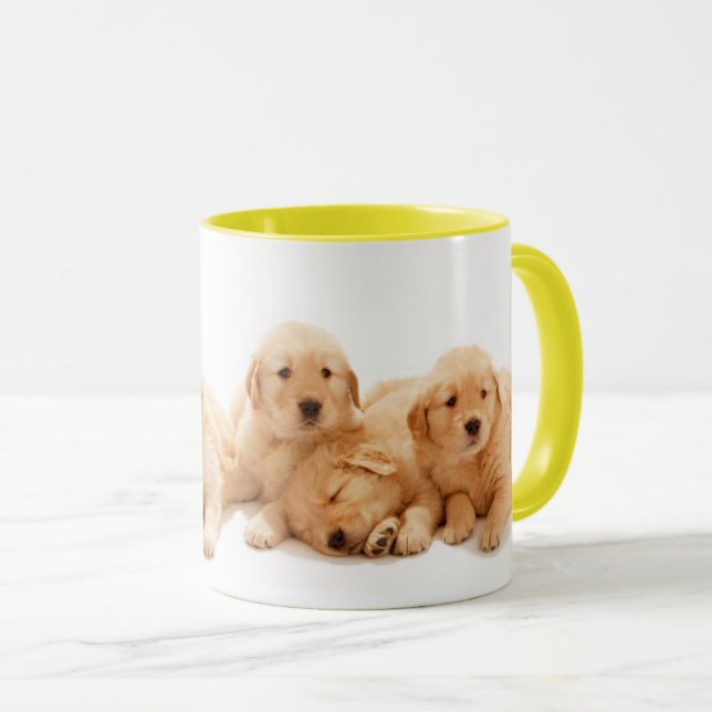 Six Golden Retriever Puppies Mug (Front Right)