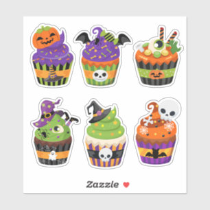 Six Halloween cupcake