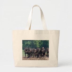 Six-Horse-Team Large Tote Bag