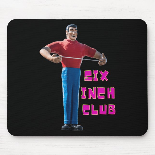 Six Inch Club Sticker  Mouse Mat (Front)