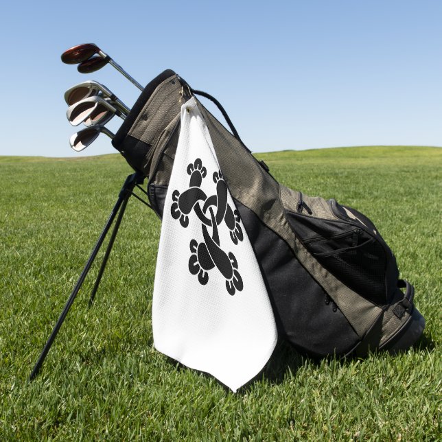 Six interlocking cloves golf towel (Green)